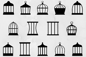 Cage Silhouette SVG, an Object Illustration by newminddesign