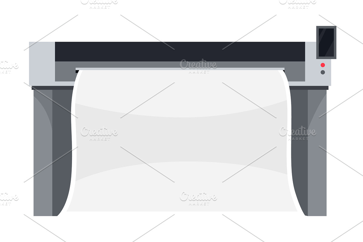 Plotter used in computer aided, a Technology Illustration by Things for designers