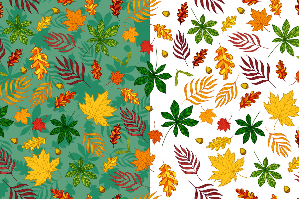 Autumn Leaves: elements and patterns, an Illustration by OkPen (Photo 3 of 5)