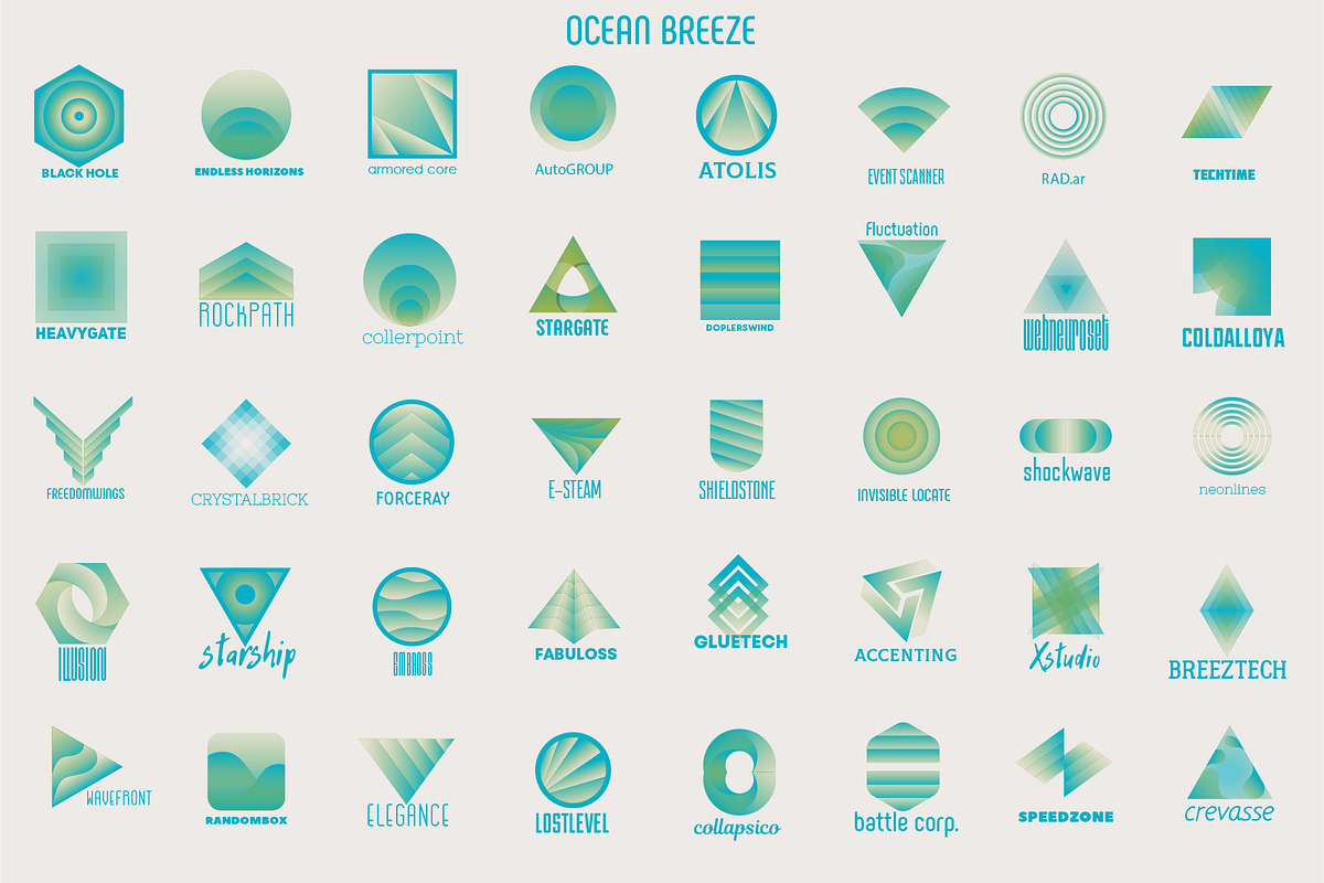 40 Gradient Logos, a Branding & Logo Template by airunreal (Photo 20 of 26)