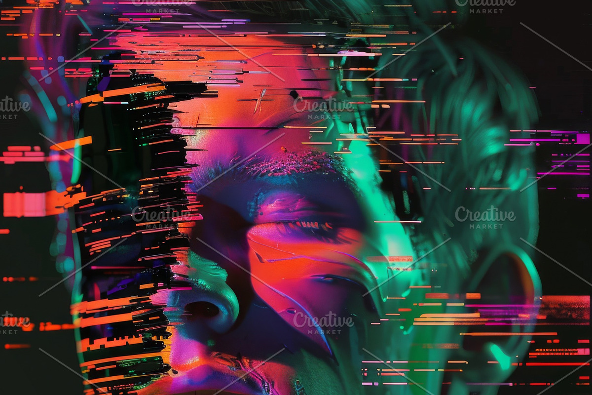 90 Glitch faces, a Person Illustration by Handmadefont (Photo 29 of 94)