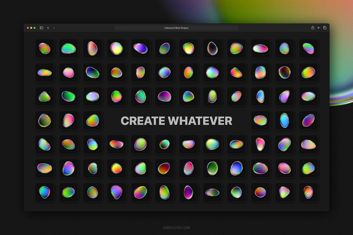 Iridescent Blob Shapes Collection, an Object Graphic by Samolevsky (Photo 13 of 13)