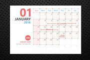 Calendar 2018 Planner Design, a Stationery Template by WORAKAMON Design Studio (Thumbnail 1 of 6)