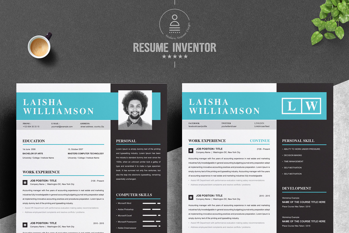 Resume Template 3 Pages | Word Cv, a Resume Template by ResumeInventor