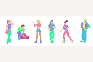 Y2K young people figures set., a Person Illustration by Anna's Shop