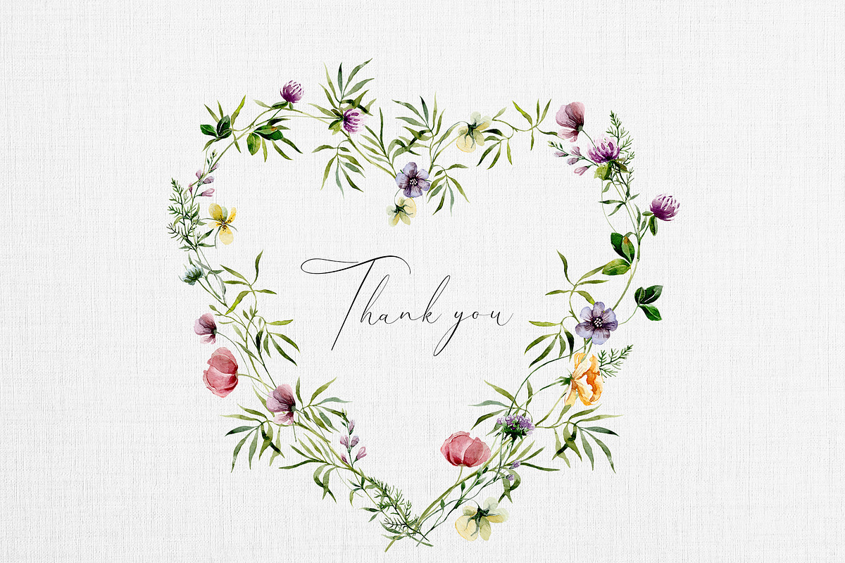 Watercolor set of wildflowers, an Illustration by RushkinaAntonina (Photo 8 of 8)