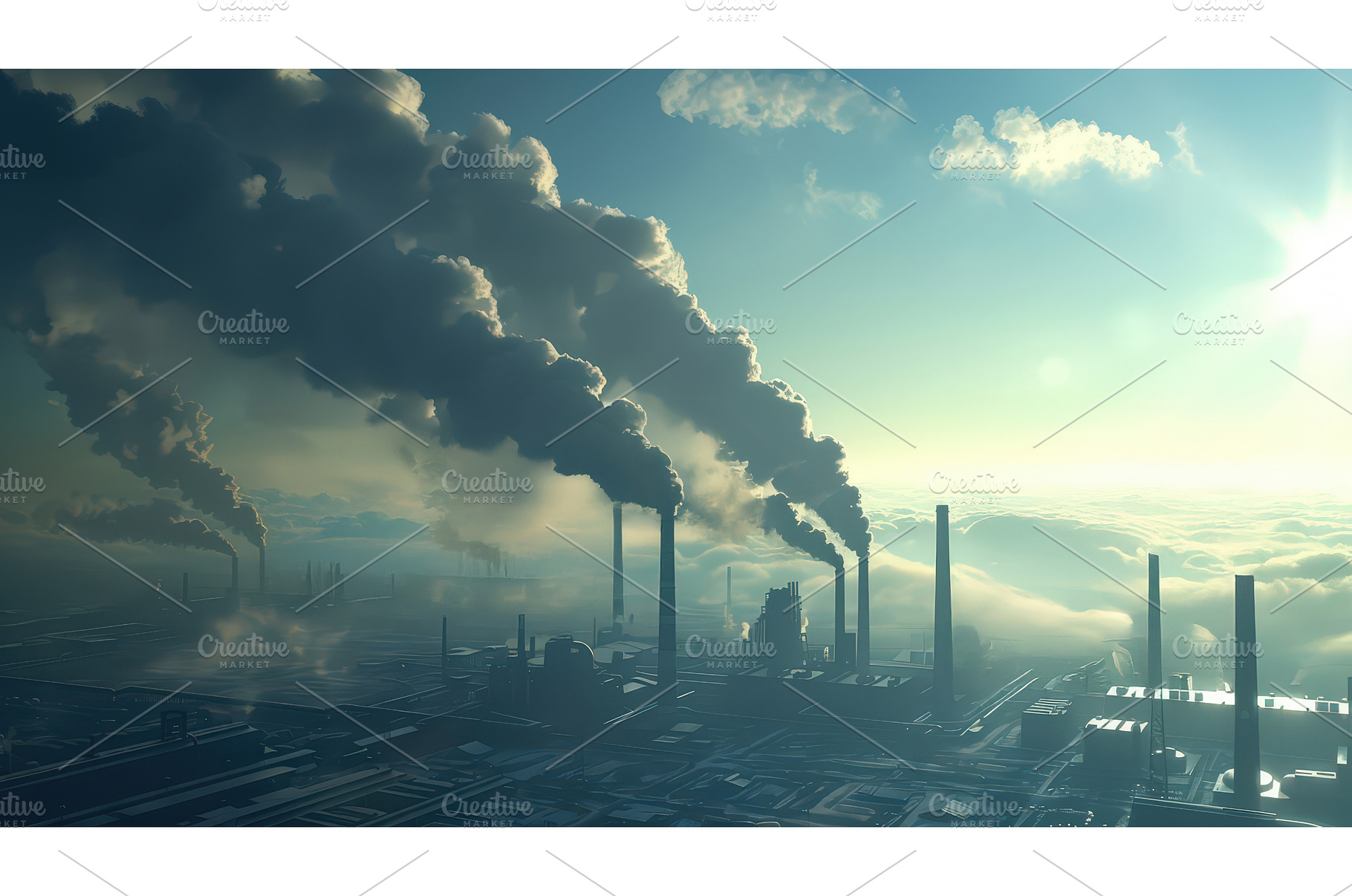 Air pollution from industrial, an Industrial Photo by piter.goskov