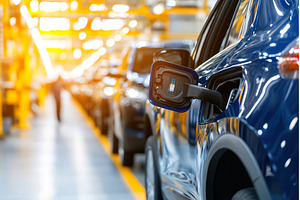 Electric car ready for charging on, an Industrial Photo by Lermont51