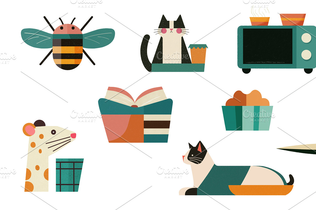 Set of Household Objects, an Illustration by Sybillla