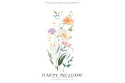 Watercolor Meadow Flower Clipart Set, a Decorative Illustration by Patishop Art (Thumbnail 3 of 6)