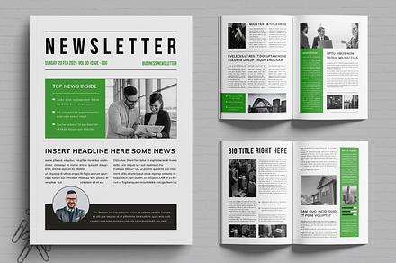 Newsletter Layout, a Stationery Template by MightyDesign