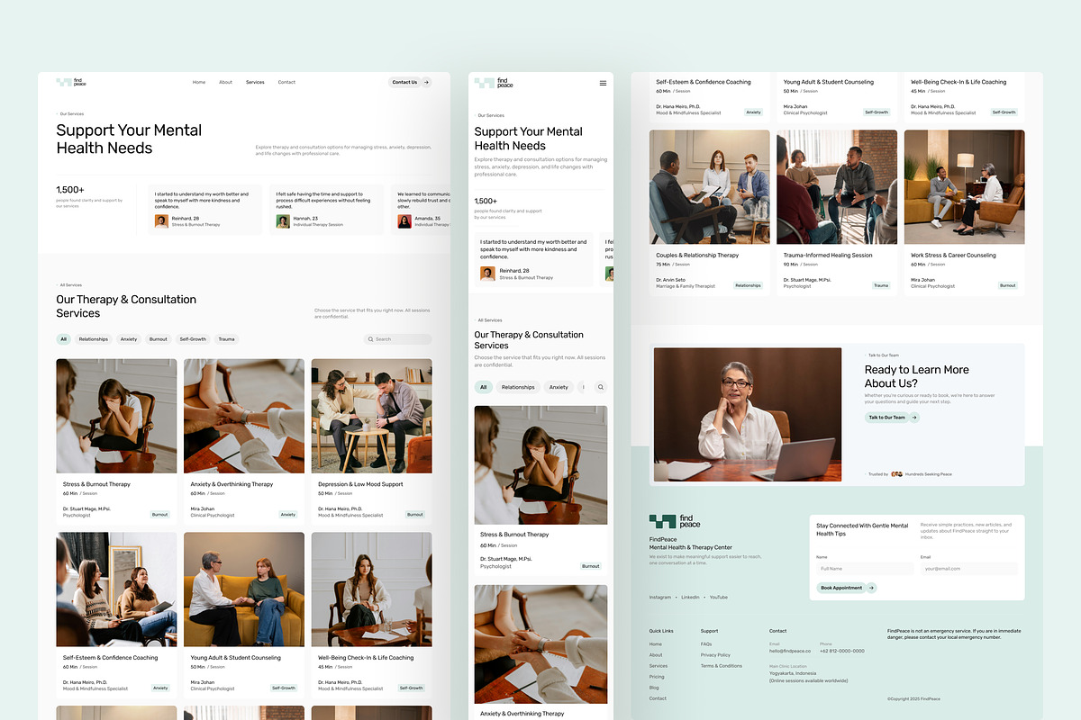 Mental Health Website UI Figma, an UI Kit Template by peterdraw (Photo 4 of 7)
