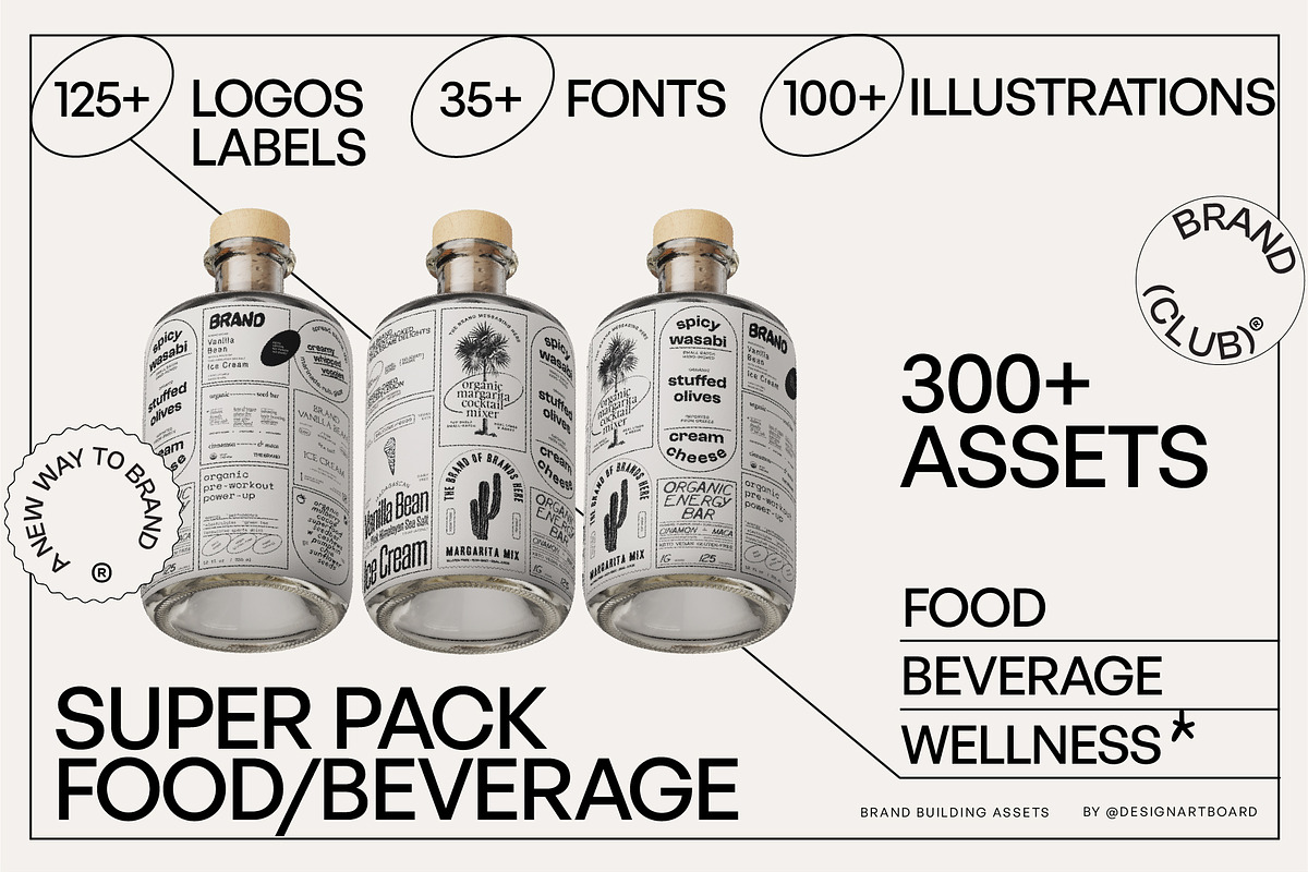 300+ Super Pack Brand Kit Vol 1-4, a Branding & Logo Template by @designartboard (Photo 3 of 41)