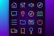 Web Design UI UX Neon Vector Icons, an Outline Icon by Anna_leni (Thumbnail 2 of 6)