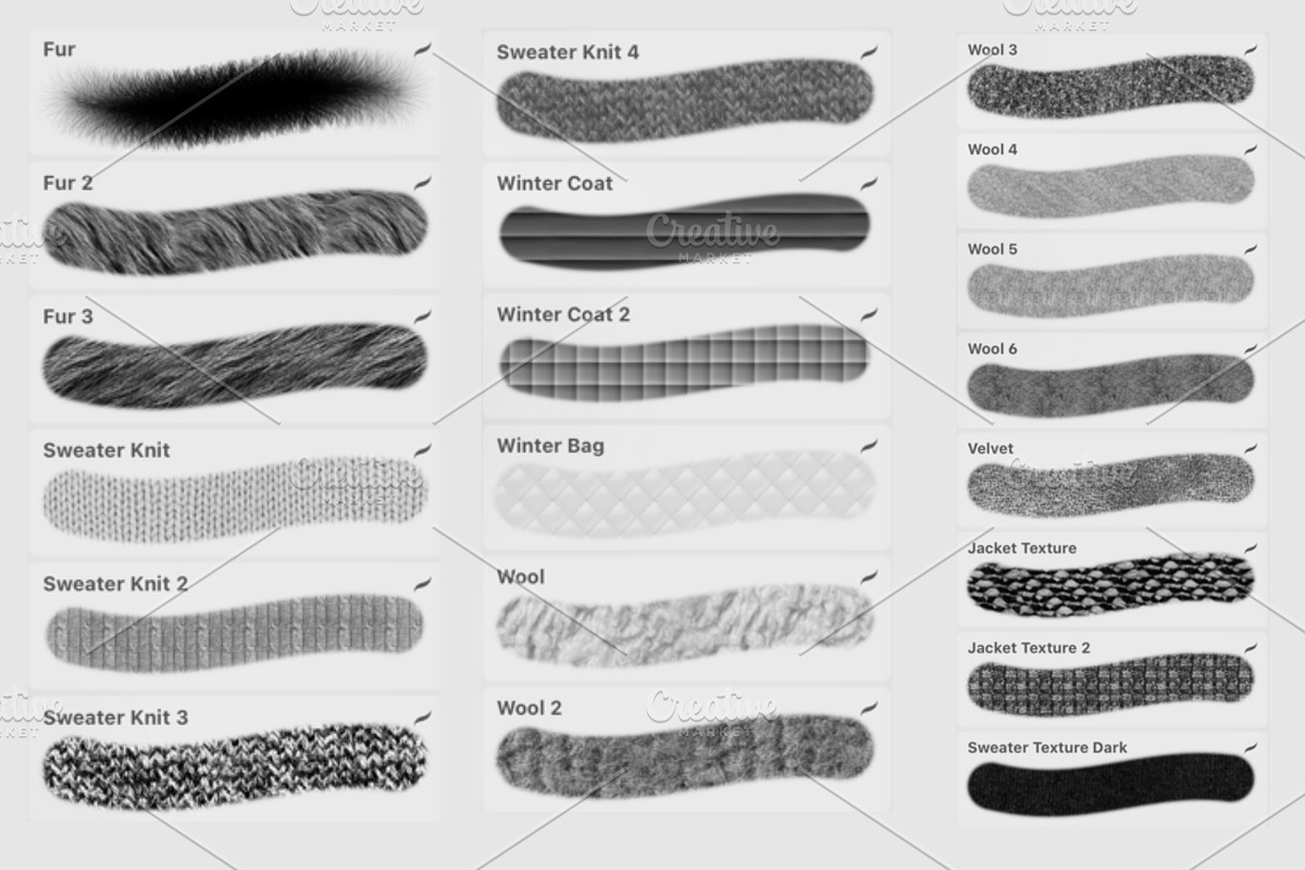 20Winter clothing textures Procreate, a Brush Add-On by byJuliaKors (Photo 2 of 2)
