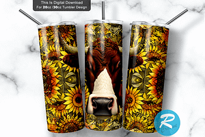 Cow Sunflower Tumbler