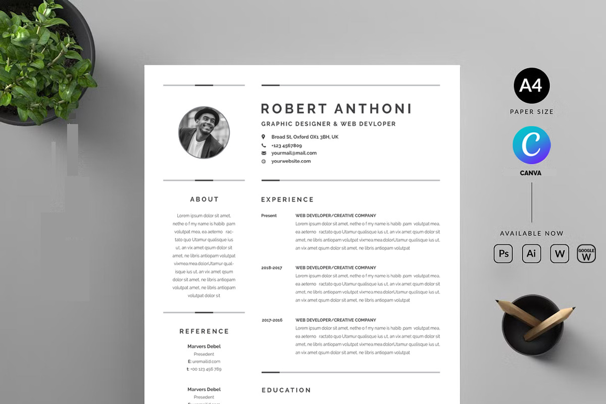 Clean Resume CV, a Resume Template by Blackcloud_Creations (Photo 3 of 7)