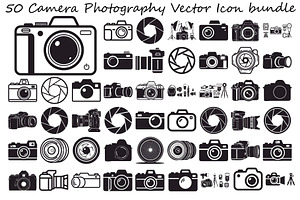 Camera Photography Vector Icon Bundl, an Illustration by Amazin_art