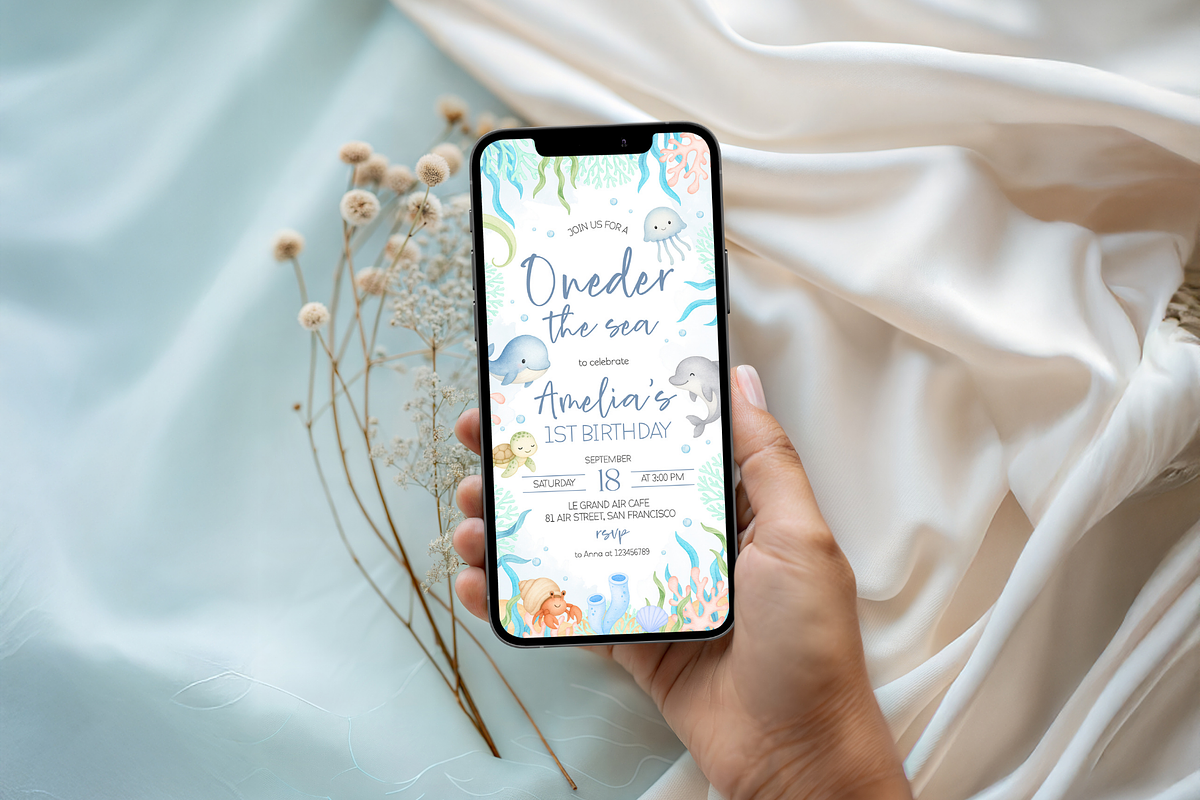 Digital Under The Sea Bday Invite, a Templates & Theme by Digital_Mind (Photo 3 of 3)