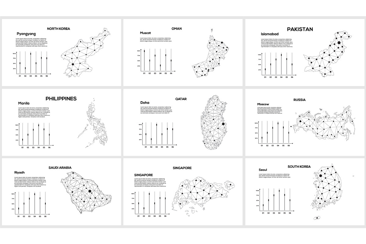Maps line Presentation Template, a Presentation Template by Infographics project (Photo 9 of 21)