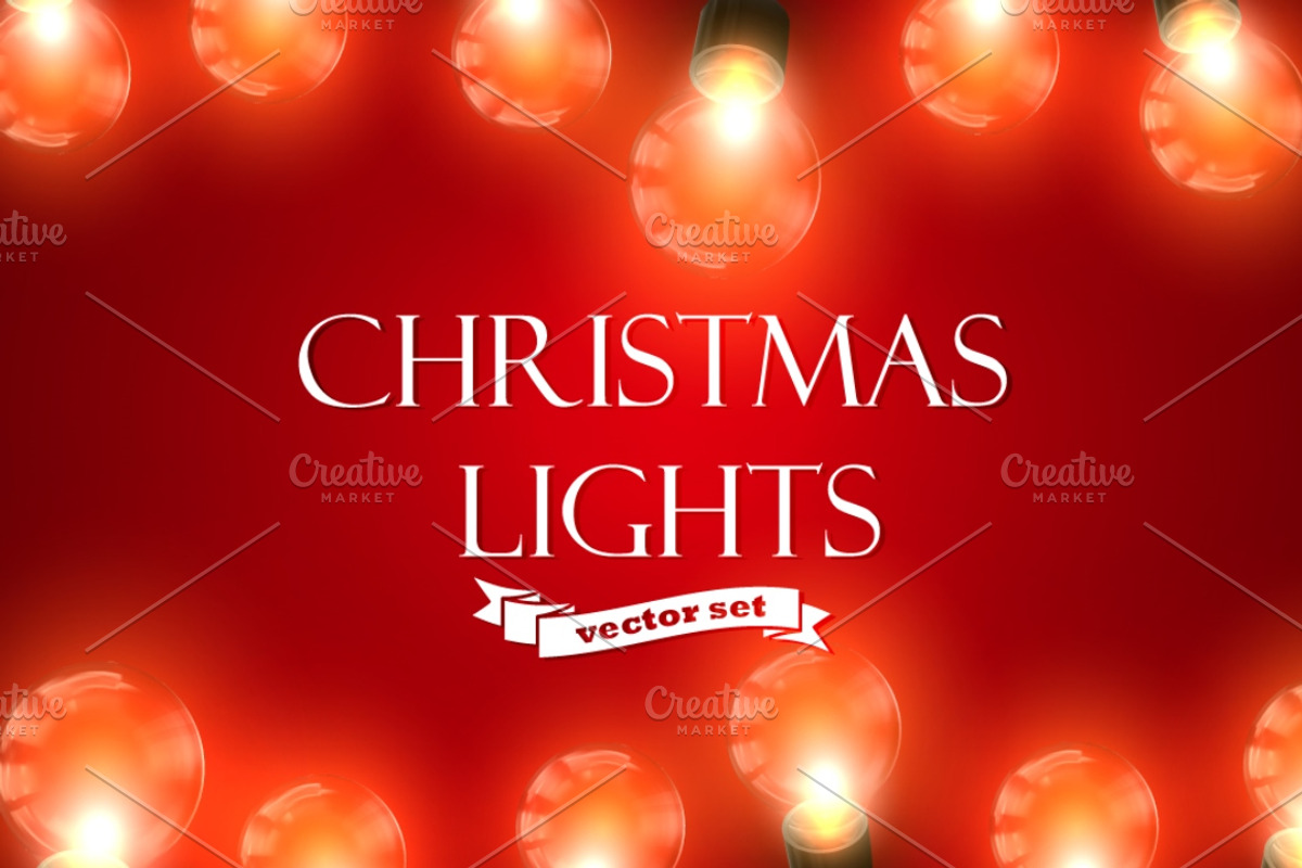 Christmas Lights. Holiday Vector Set, a Decorative Illustration by maximmmmum (Photo 1 of 3)