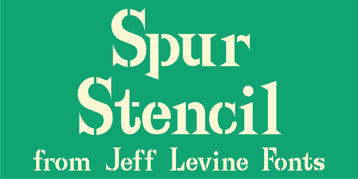 Spur Stencil JNL, a Serif Font by Jeff Levine Fonts