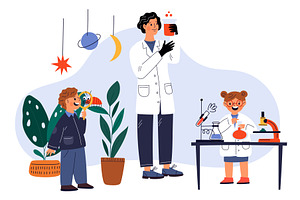 Cartoon school education. Teacher, an Education Illustration by Vectorbuum