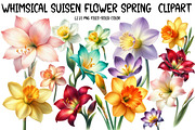 Whimsical Suisen flower spring Clip, an Illustration by Designworld (Thumbnail 1 of 5)