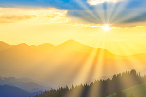 Beautiful sunset in the mountains, a Nature Photo by Vapi