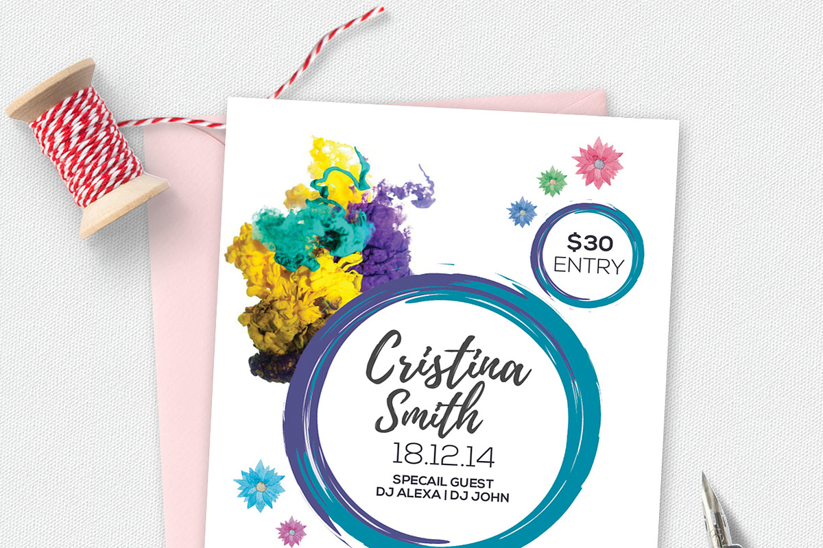Merry Christmas Greeting Card, an Invitation Template by graphicforest (Photo 3 of 3)