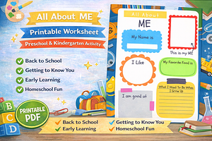 All About Me Printable Worksheet