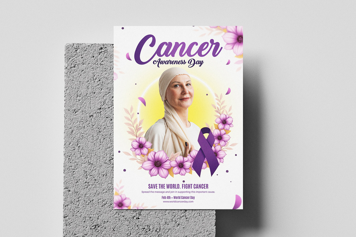 Cancer Awareness Poster Template PSD, a Flyer Template by zahidhossainalif (Photo 2 of 5)