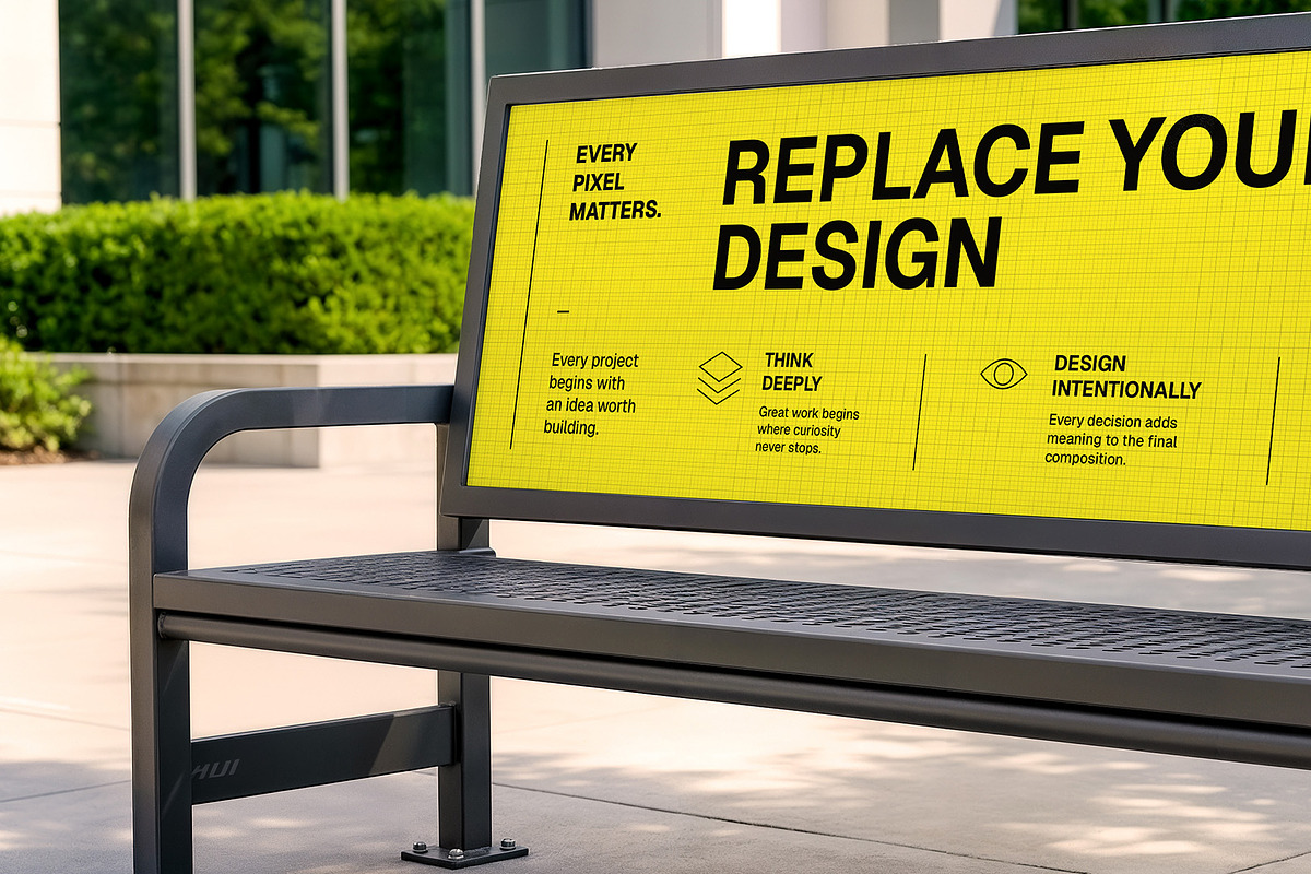 Urban Advertising Bench Mockup PSD, an Advertising Mockup by Elite Mockups (Photo 2 of 2)