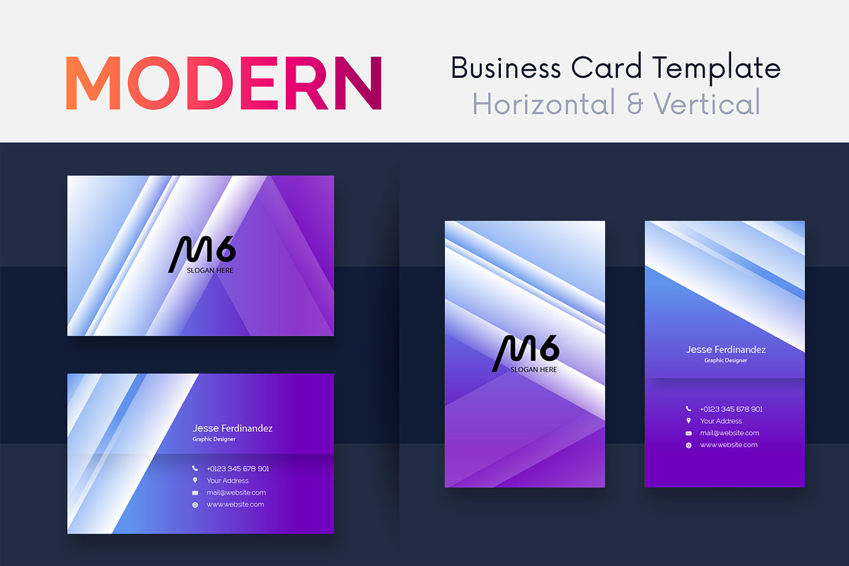 Modern Business Card Template V:130, a Business Card Template by M6 Gallery