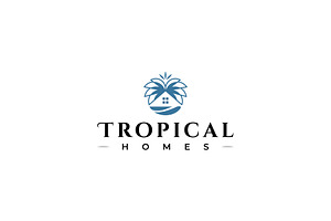 tropical home logo, a Branding & Logo Template by ZHR Creative