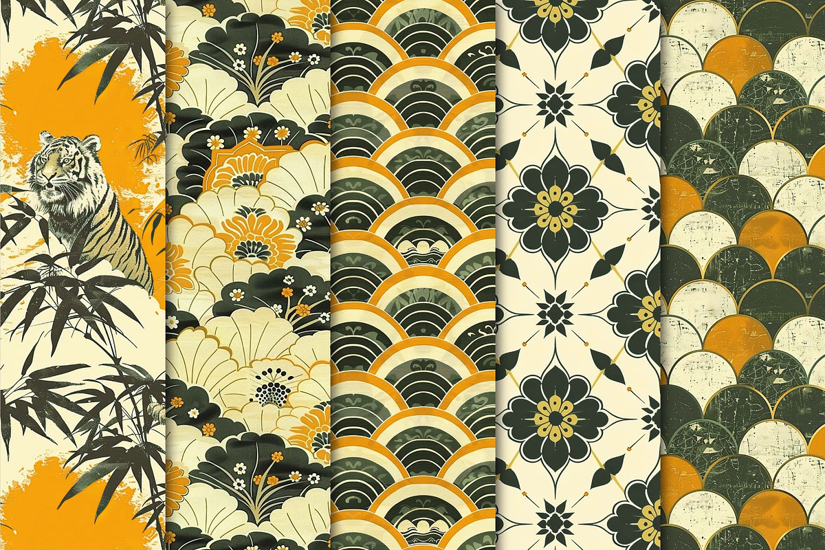 Graceful Asian Repeat Patterns, a Pattern Graphic by Maishop (Photo 2 of 4)