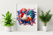 Watercolor Patriotic Cock  Sublimati, an Illustration by SVGArt (Thumbnail 6 of 8)
