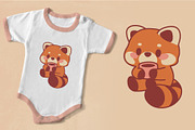 Kawaii Red Panda. T-Shirt, PNG, SVG., an Animal Illustration by KENO Mascots (Thumbnail 4 of 8)