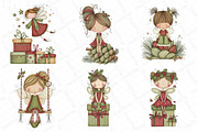 Whimsical Christmas Fairy Clipart, an Illustration by DreamPrint404 (Thumbnail 5 of 6)