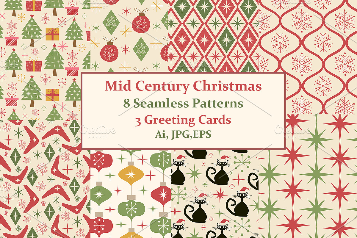 Mid Century Christmas Collection, a Pattern Graphic by Yasmine Patterns (Photo 1 of 9)