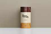 Paper Tube With Metallic Lid Mockup, a Packaging Mockup by Ram Studio LLC (Thumbnail 3 of 14)
