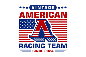 Vintage American Racing Graphic Art, a Branding & Logo Template by Buqancreative
