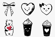 hand drawn valentines day doodle cli, an Illustration by CreationArt (Thumbnail 5 of 5)