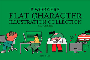8 Workers - vector illustration