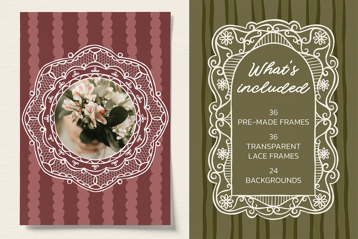 Hand Drawn Vector Lace Frames, an Object Graphic by ArtFM (Photo 2 of 10)