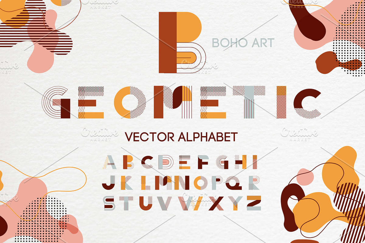 Geometric Alphabet - BOHO abstract, a Symbol Font by Iryna Danyliuk (Photo 1 of 4)