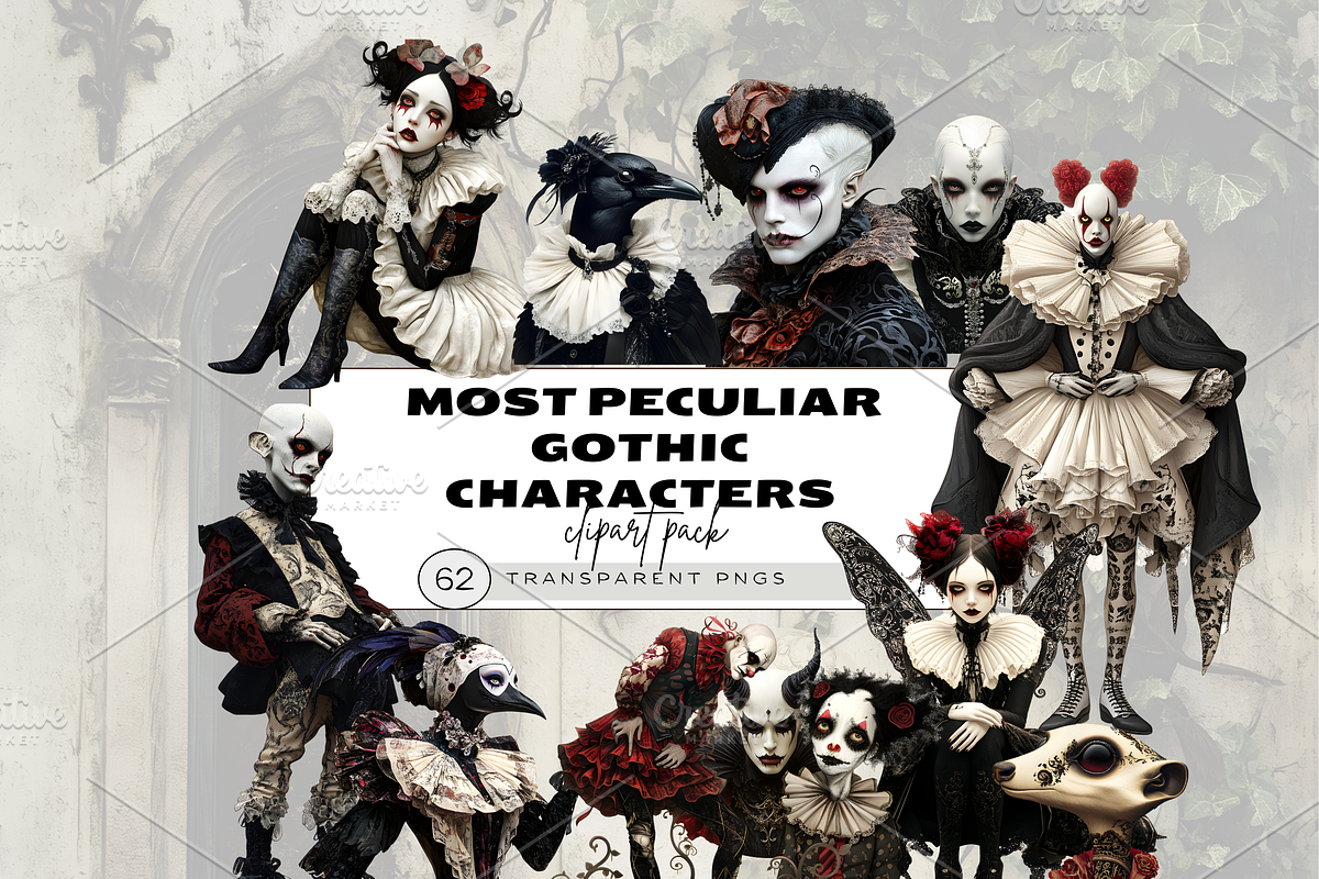 PECULIAR GOTHIC PEOPLE CLIPART, a Person Illustration by Daring Digies (Photo 1 of 10)