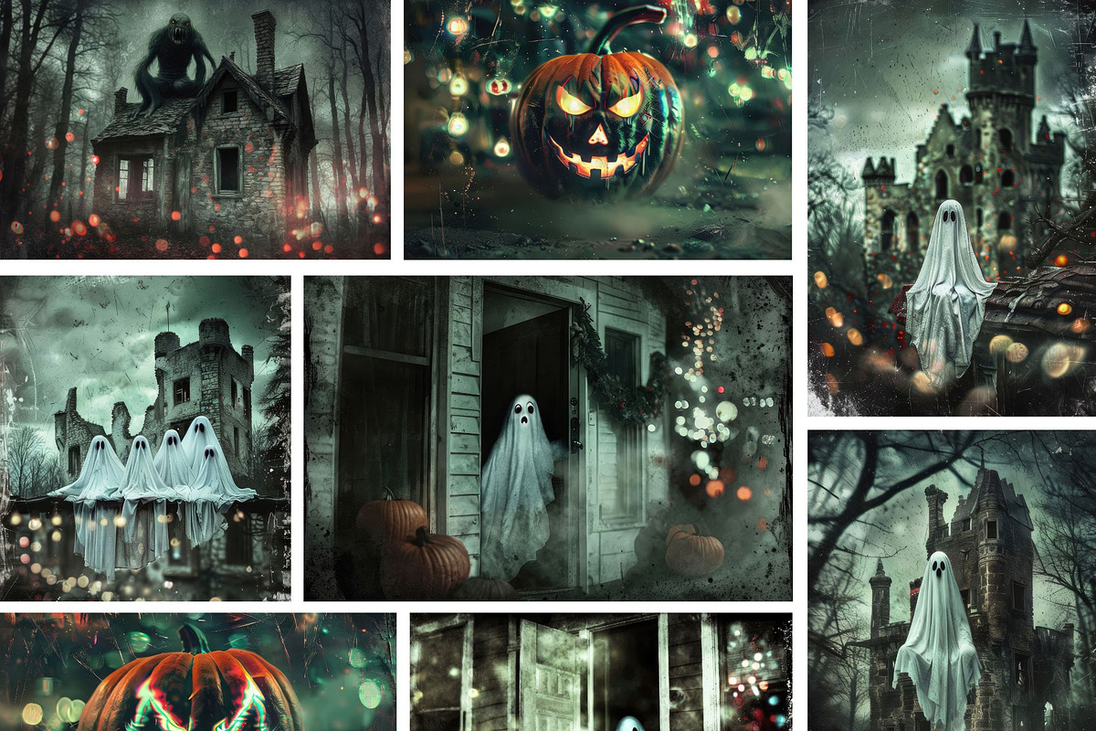 Haunted Halloween Backgrounds, a Seasonal Illustration by pictures for you (Photo 7 of 17)