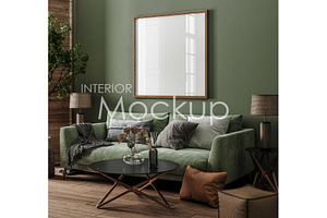 Frame mockup in home interior, a Household Mockup by Artjafara