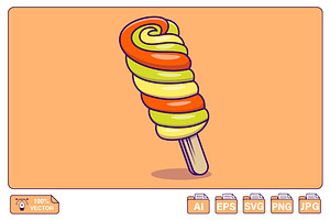 Twister Ice Cream Cartoon, a Food Illustration by Artstorystudio